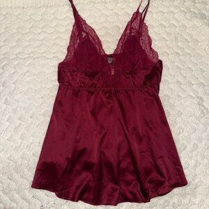 Victoria's Secret Deep Red Lace Chemise